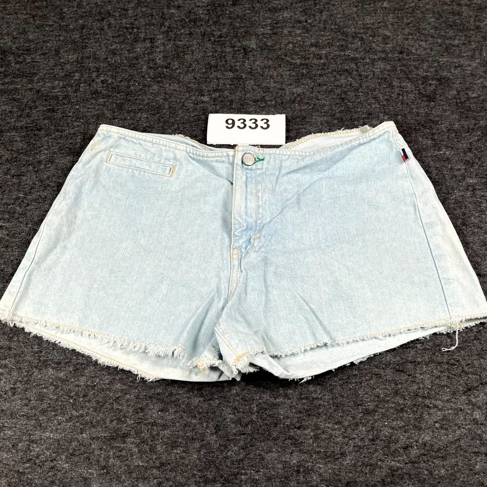 Tommy Jeans Cut Off Shorts Womens 11 Blue Light Wash Cotton‎ Denim Frayed Hem